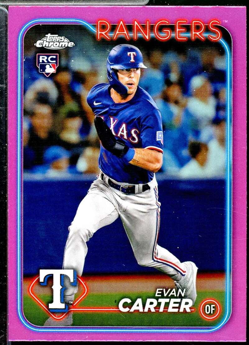 Evan Carter Rookie Card 2024 Topps Chrome Pink Refractors #136  Image 1