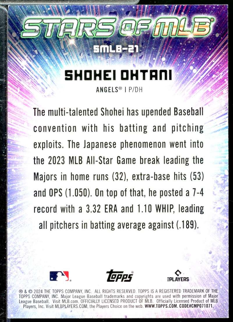 Shohei Ohtani Card 2024 Topps Stars of MLB #SMLB21  Image 2