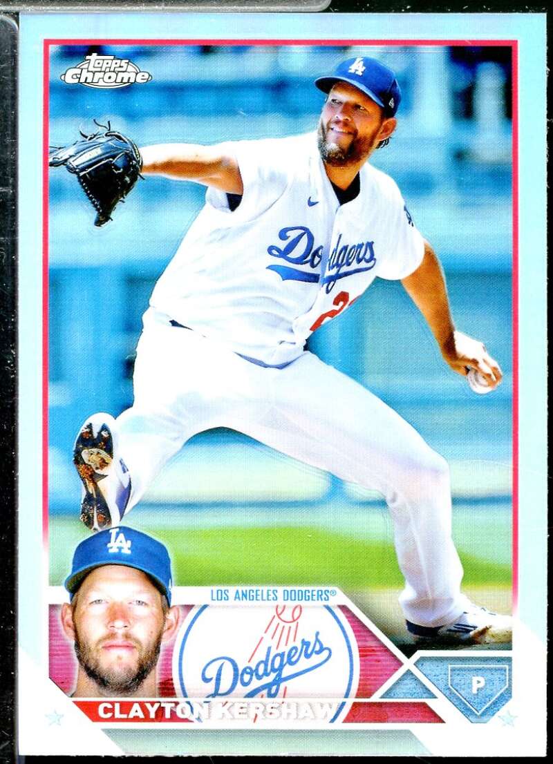 Clayton Kershaw Card 2023 Topps Chrome Refractors #77  Image 1