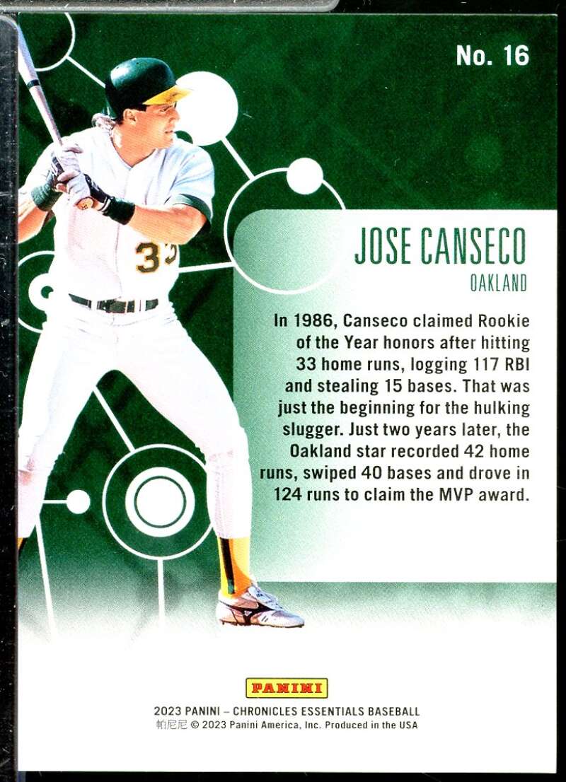 Jose Canseco Card 2023 Panini Chronicles Essentials Red #16  Image 2