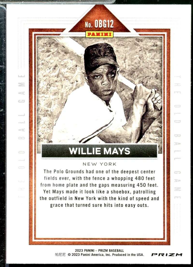 Willie Mays Card 2023 Panini Prizm The Old Ball Game Prizms Silver #12  Image 2