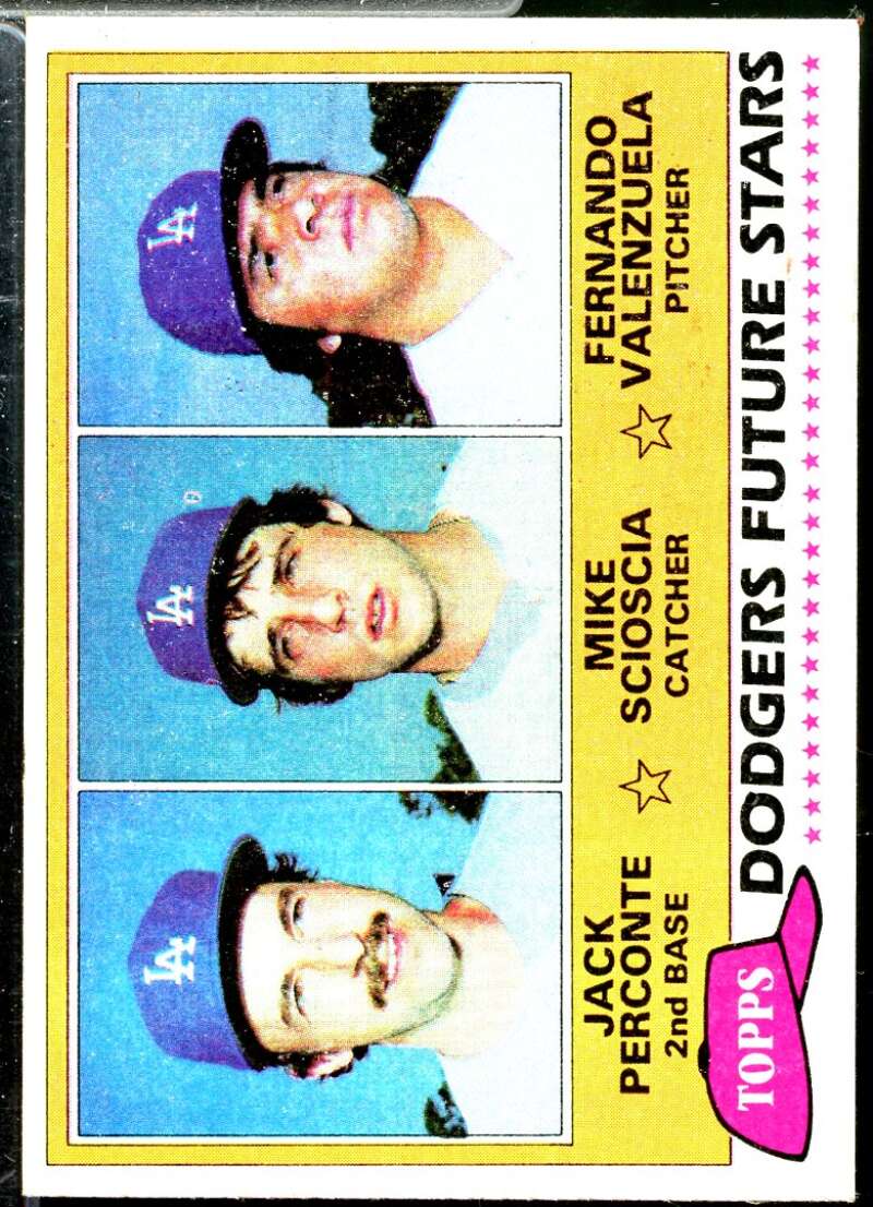 Jack Perconte RC/Mike Scioscia RC/Fernando Valenzuela Rookie 1981 Topps #302  Image 1