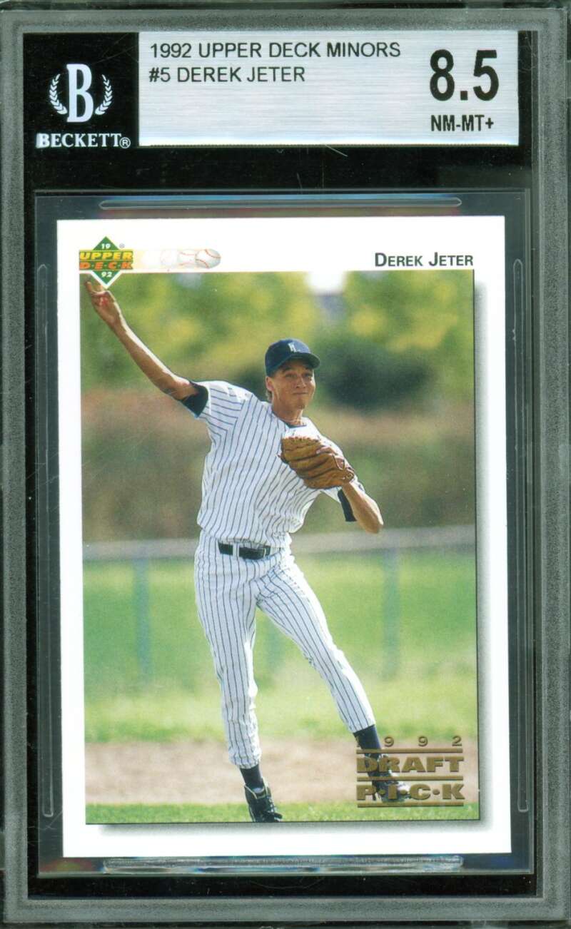 Derek Jeter Rookie Card 1992 Upper Deck Minors #5 BGS 8.5 Image 1