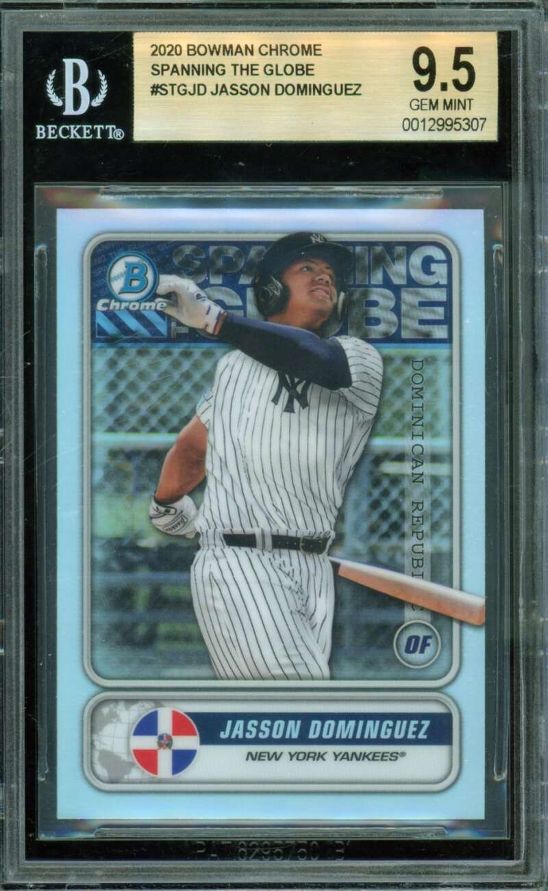 Jasson Dominguez Rookie Card 2020 Bowman Chrome Spanning Globe #STGJD BGS 9.5 Image 1
