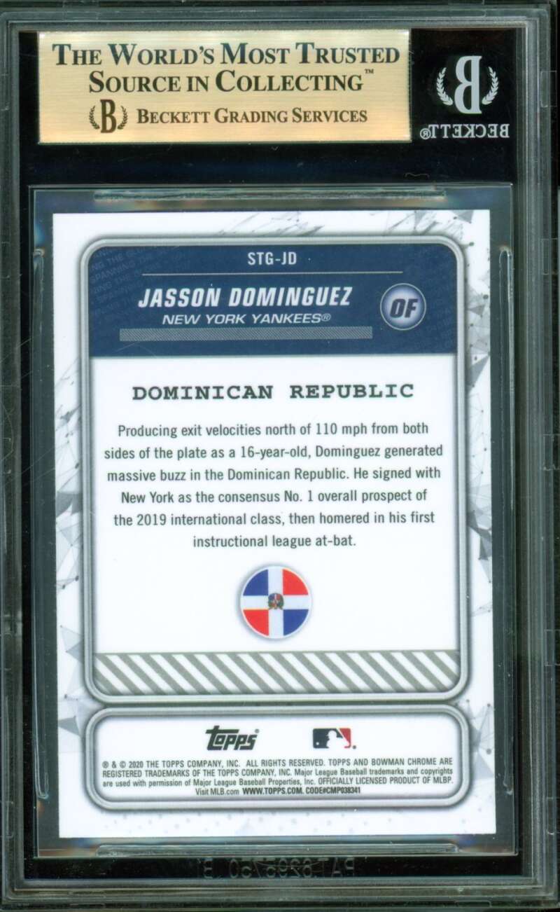 Jasson Dominguez Rookie Card 2020 Bowman Chrome Spanning Globe #STGJD BGS 9.5 Image 2