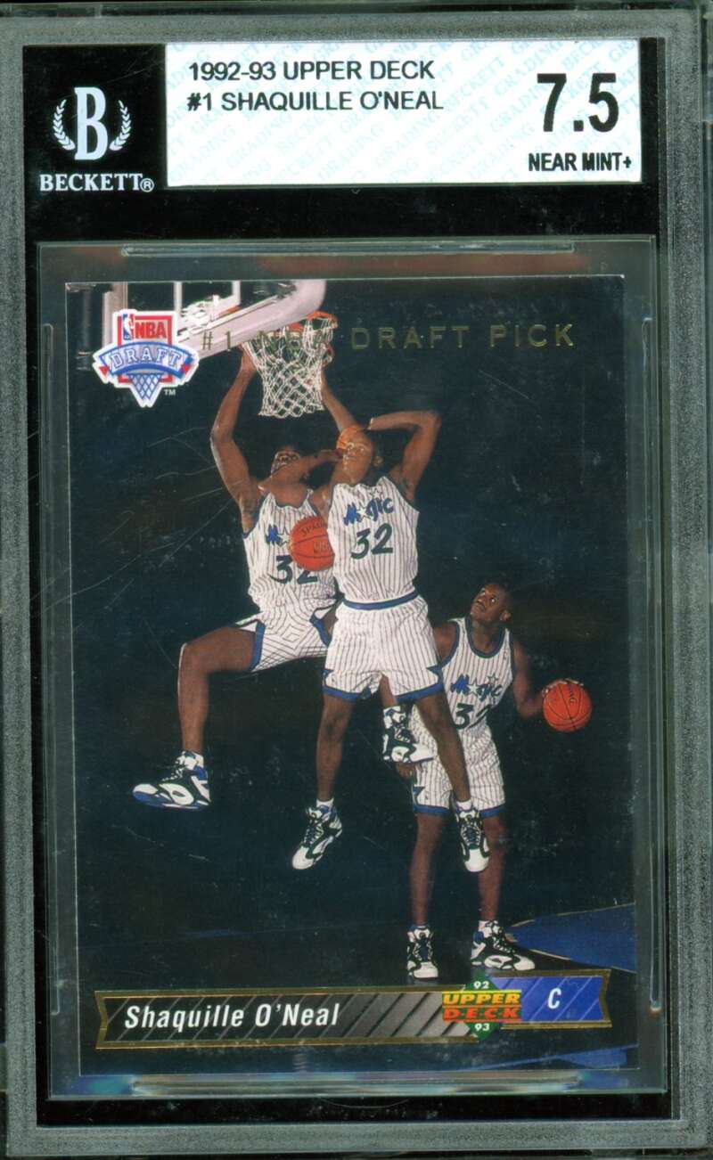 Shaquille O'Neal Rookie Card 1992-93 Upper Deck #1 BGS 7.5 Image 1