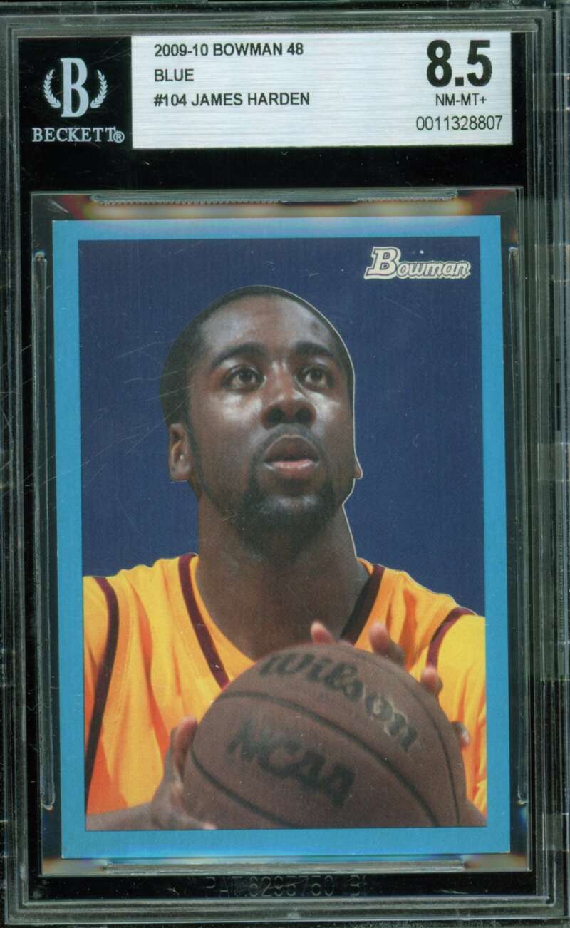 James Harden Rookie Card 2009-10 Bowman 48 Blue #104 BGS 8.5 Image 1
