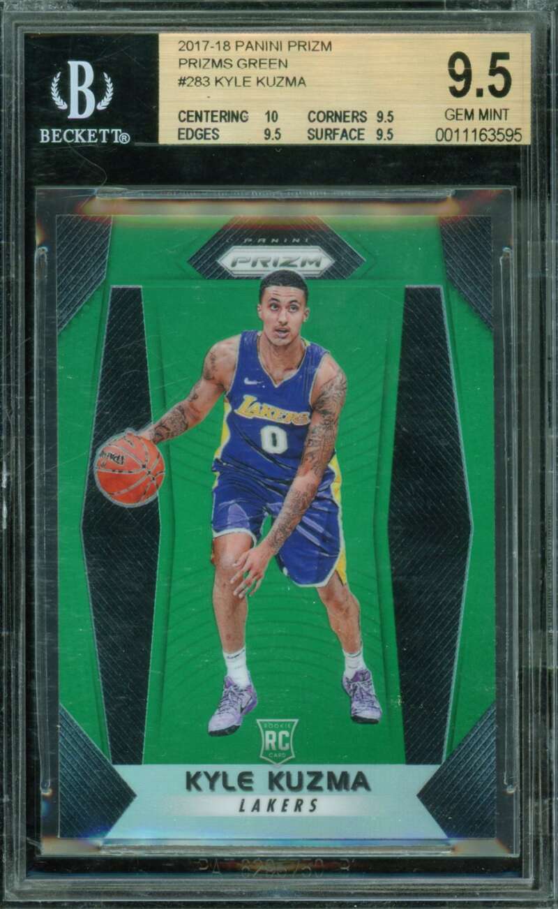 Kyle Kuzma Rookie Card 2017-18 Panini Prizm Green #283 BGS 9.5 Image 1