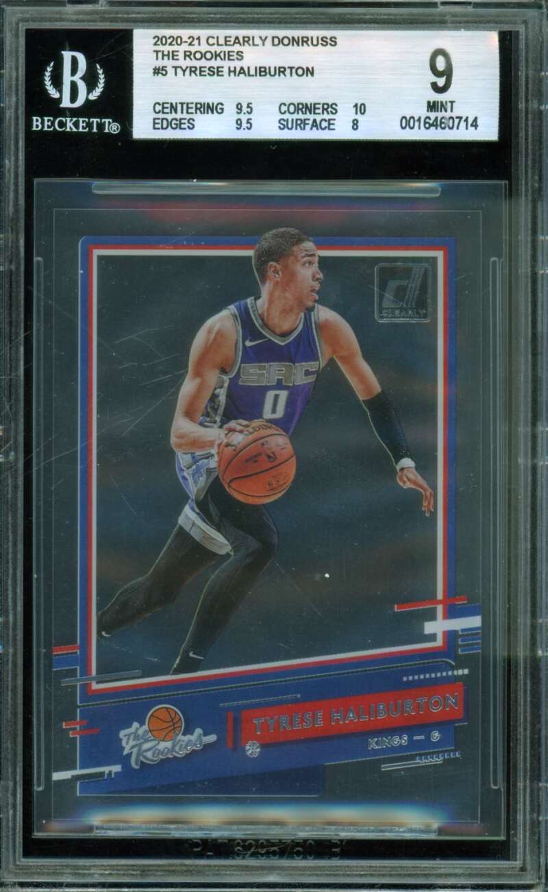 Tyrese Haliburton Rookie Card 2020-21 Clearly Donruss The Rookies #5 BGS 9.5 Image 1