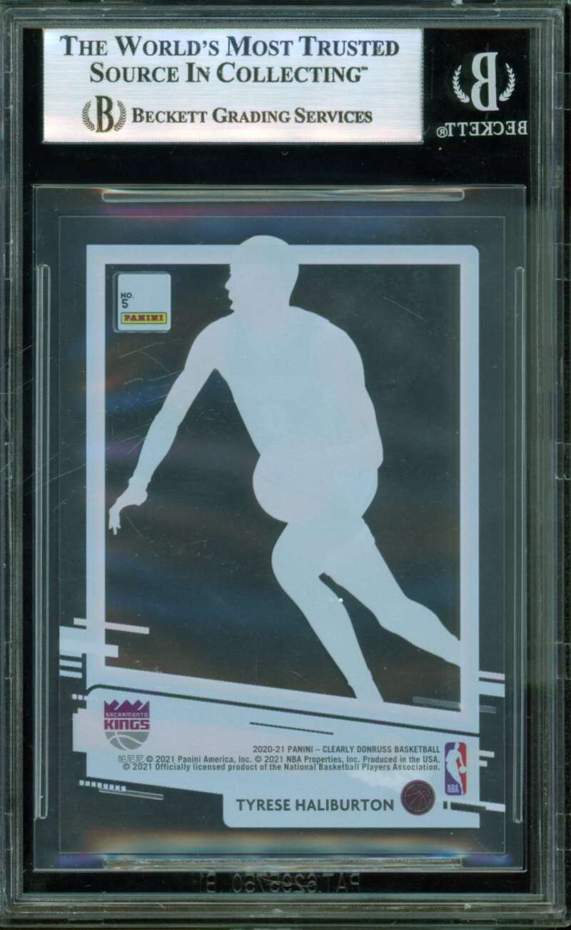 Tyrese Haliburton Rookie Card 2020-21 Clearly Donruss The Rookies #5 BGS 9.5 Image 2