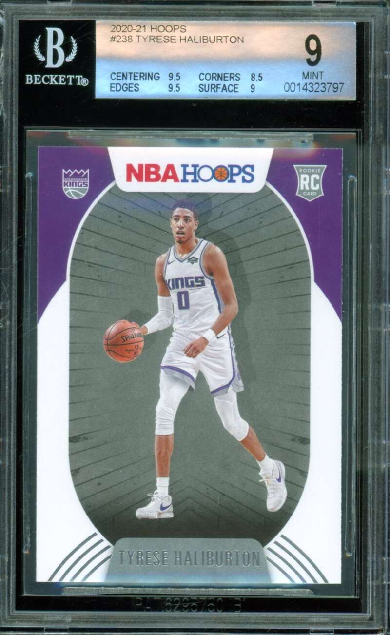 Tyrese Haliburton Rookie Card 2020-21 Hoops #238 BGS 9 Image 1