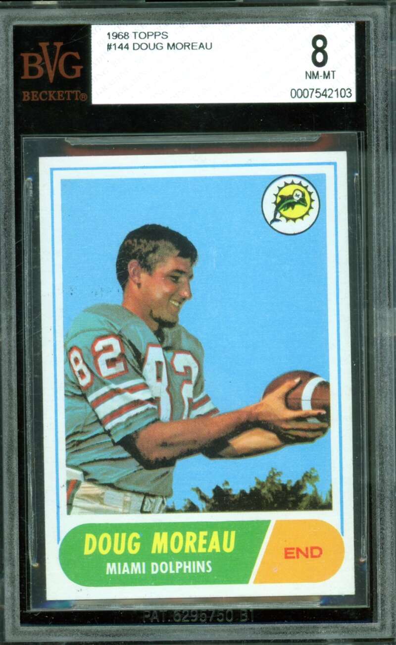 Doug Moreau Card 1968 Topps #144 BGS BVG 8 Image 1