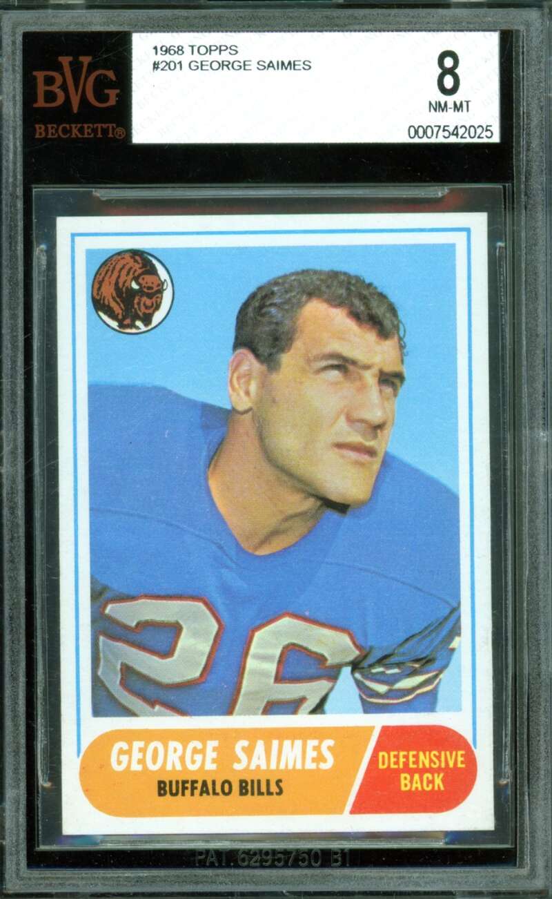 George Saimes Card 1968 Topps #201 BGS BVG 8 Image 1