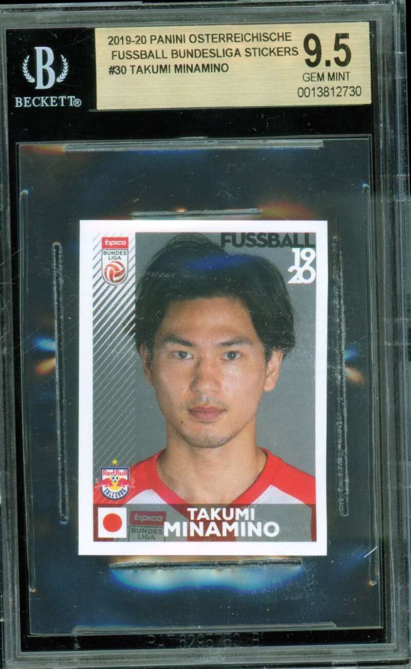 Takumi Minamino 2019-20 Panini Osterreichische Bundesliga Stickers #30 BGS 9.5 Image 1