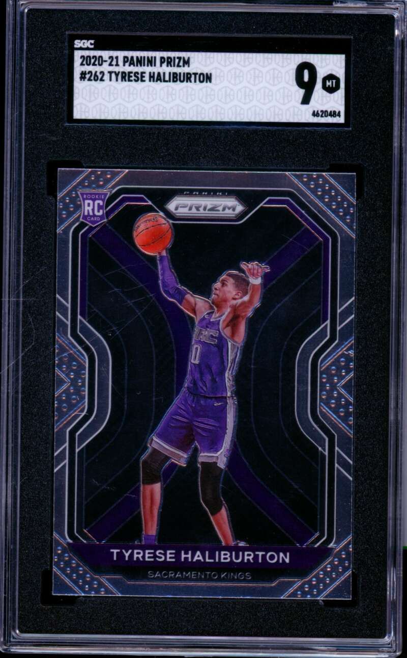 Tyrese Haliburton Rookie Card 2020-21 Panini Prizm #262 SGC 9 Image 1