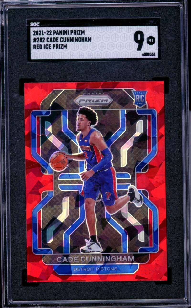 Cade Cunningham Rookie Card 2021-22 Panini Prizm Red Ice #282 SGC 9 Image 1