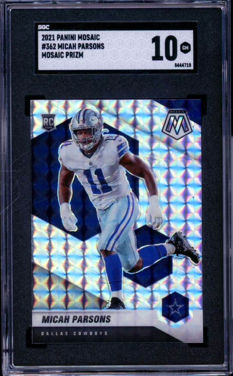 Micah Parsons Rookie Card 2021 Mosaic Prizm #362 SGC 10 Image 1