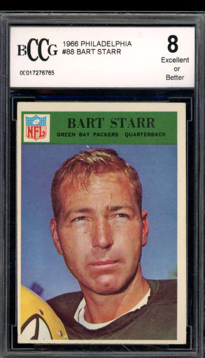 1966 Philadelphia #88 Bart Starr Card BGS BCCG 8 Excellent+ Image 1