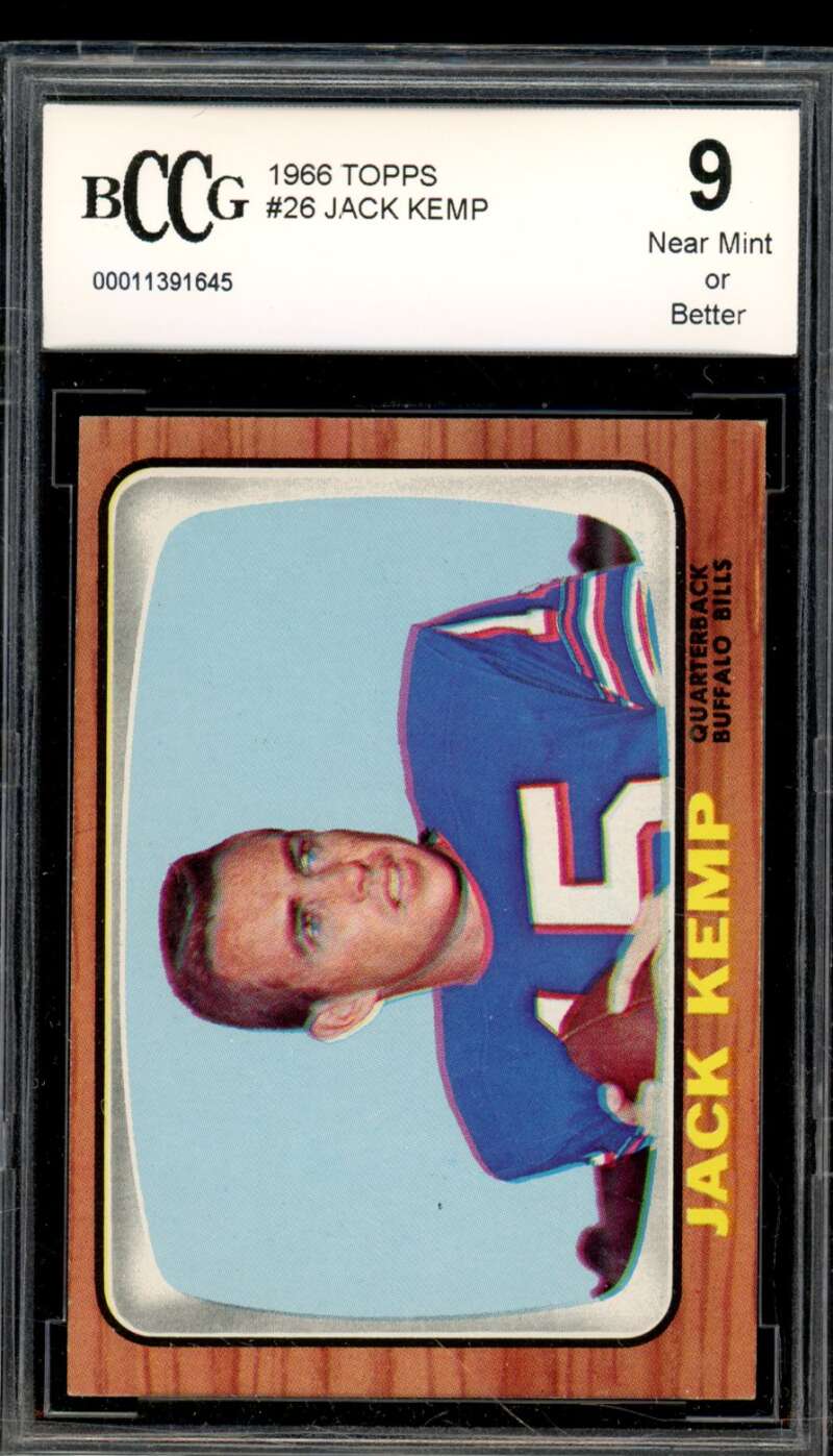 1966 Topps #26 Jack Kemp Card BGS BCCG 9 Near Mint+ Image 1