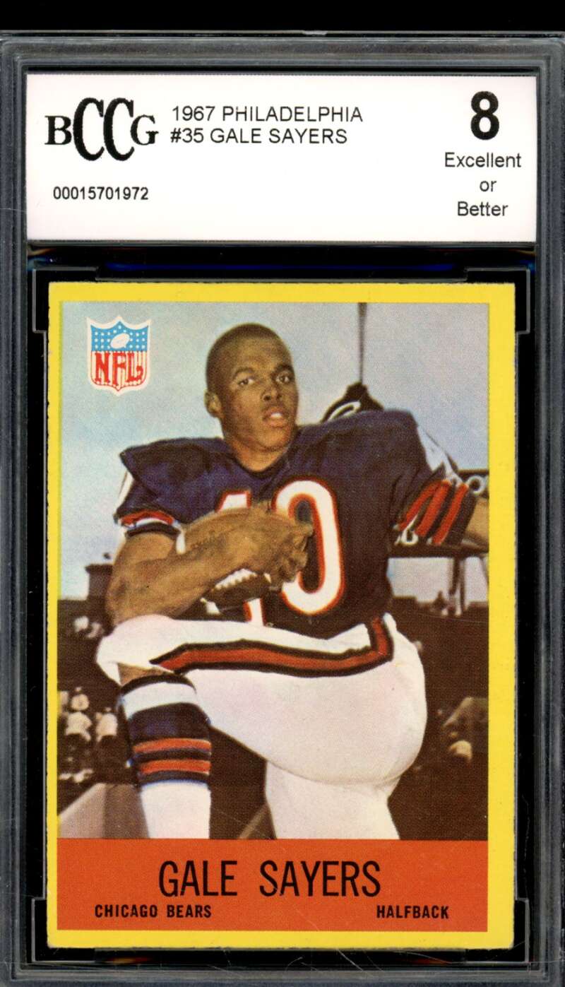 1967 Philadelphia #35 Gale Sayers Card BGS BCCG 8 Excellent+ Image 1