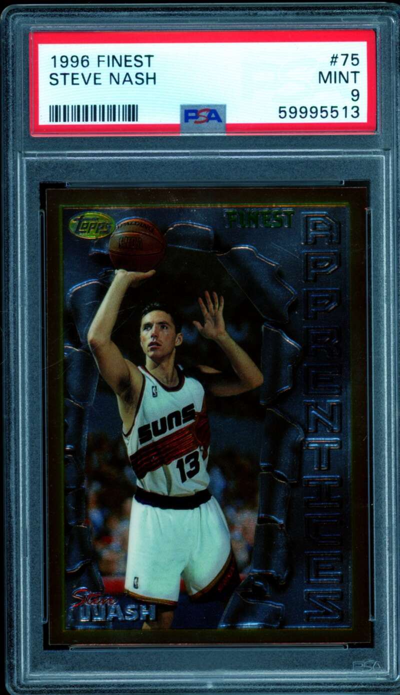Steve Nash Rookie Card 1996-97 Finest #75 PSA 9 Image 1