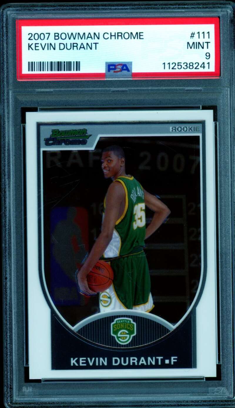 Kevin Durant Rookie Card 2007-08 Bowman Chrome #111 PSA 9 Image 1