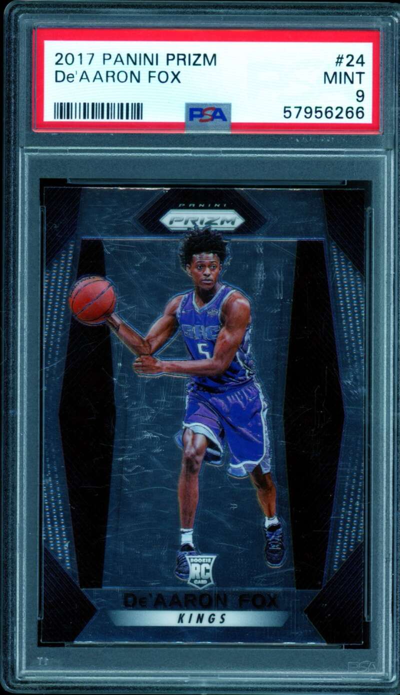 De'Aaron Fox Rookie Card 2017-18 Panini Prizm #24 PSA 9 (holder scratches) Image 1