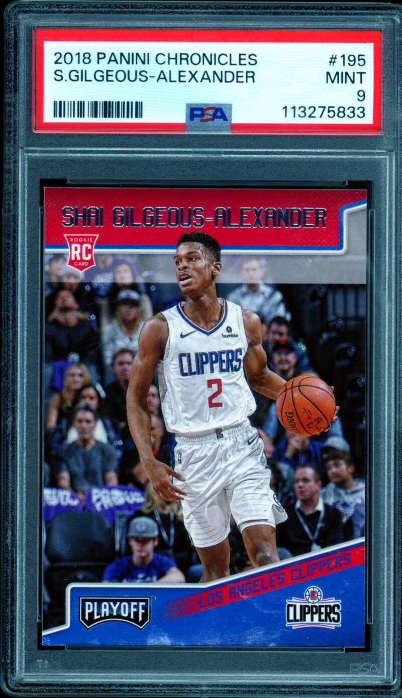 Shai Gilgeous-Alexander Rookie Card 2018-19 Panini Chronicles #195 PSA 9 Image 1