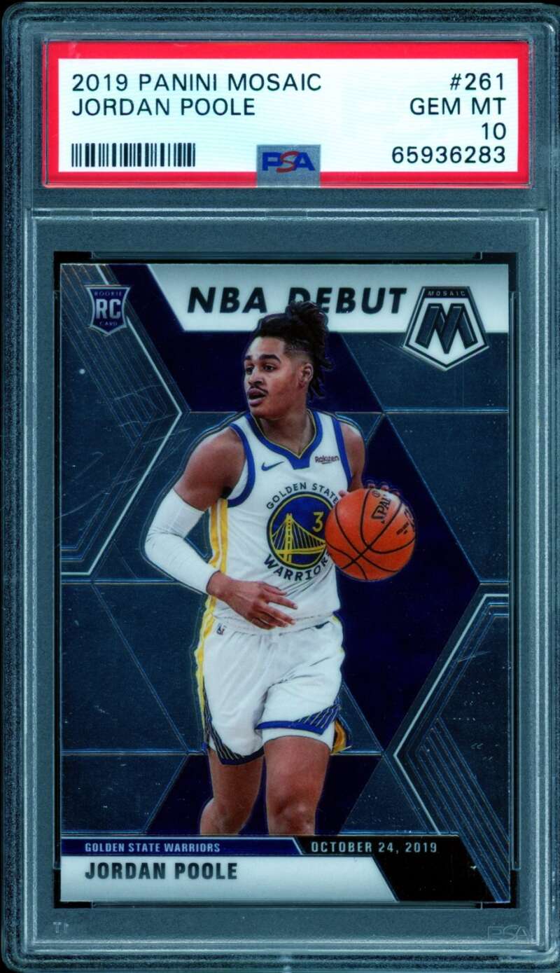 Jordan Poole Rookie Card 2019-20 Panini Mosaic #261 PSA 10 Image 1
