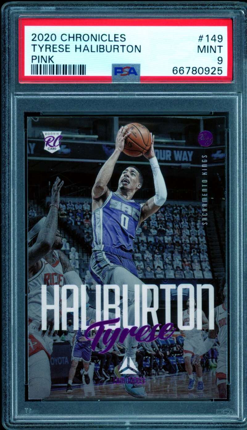 Tyrese Haliburton Rookie Card 2020-21 Chronicles Pink #149 PSA 9 Image 1