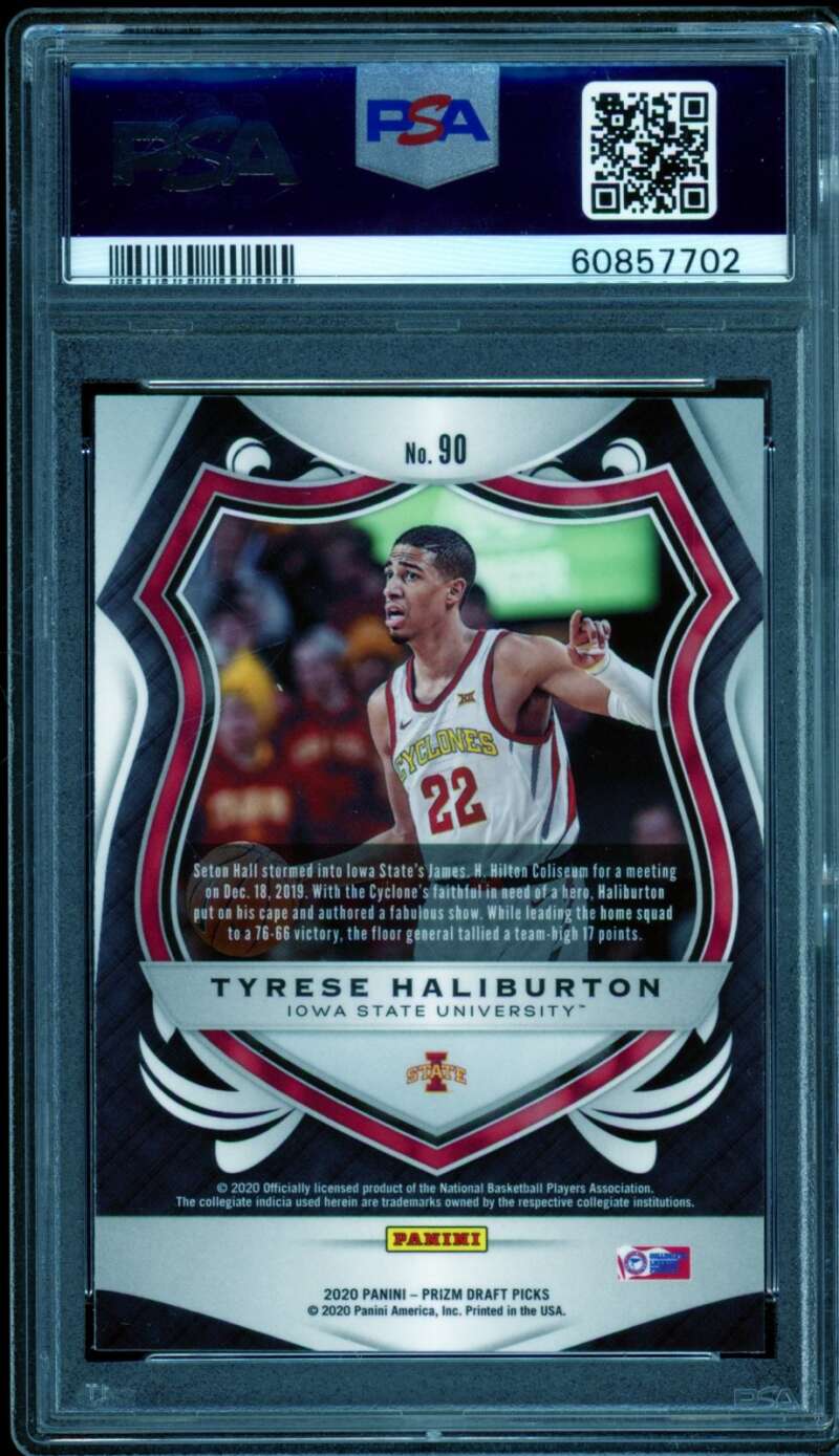Tyrese Haliburton Rookie Card 2020-21 Panini Prizm DP #90 PSA 9 Image 2