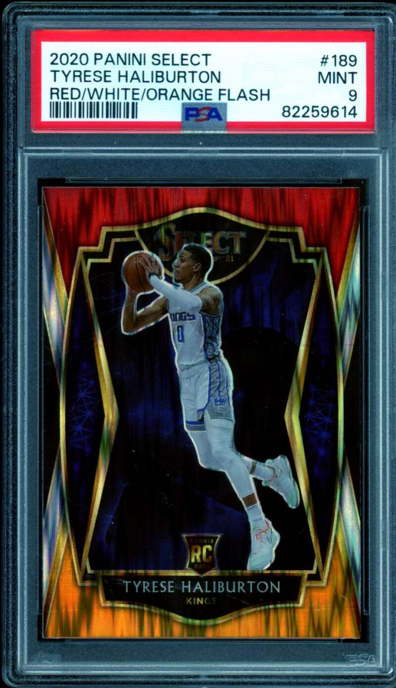 Tyrese Haliburton Rookie Card 2020-21 Panini Select #189 PSA 9 Image 1