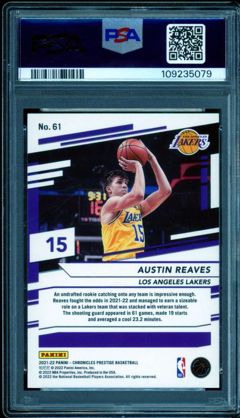 Austin Reaves Rookie Card 2021-22 Chronicles #61 PSA 8 Image 2