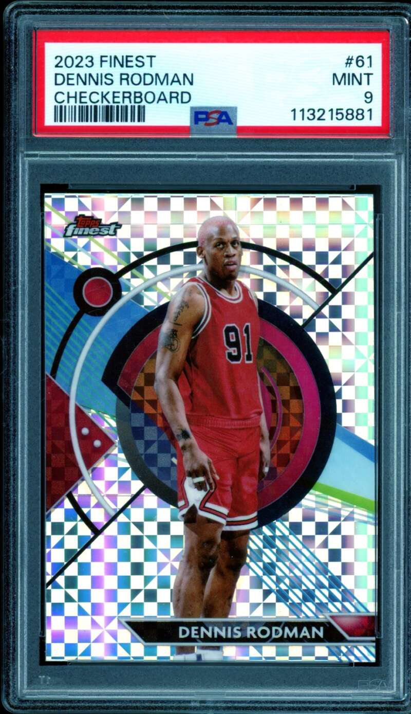 Dennis Rodman Card 2023-24 Finest Checkerboard #61 (pop 1) PSA 9 Image 1