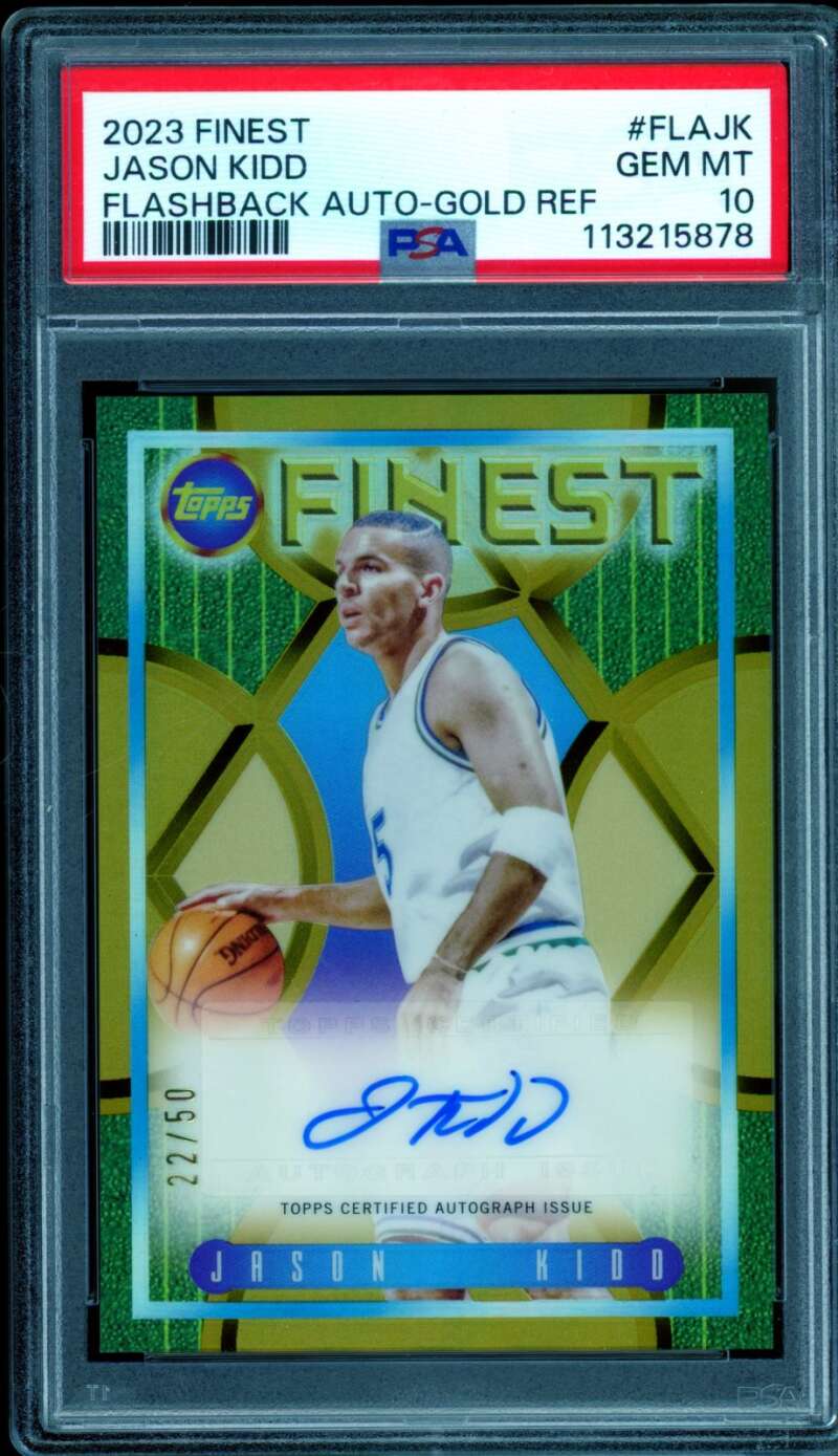 Jason Kidd 2023-24 Finest Flashback Auto Gold Refractor (22/50) #Flajk PSA 10 Image 1