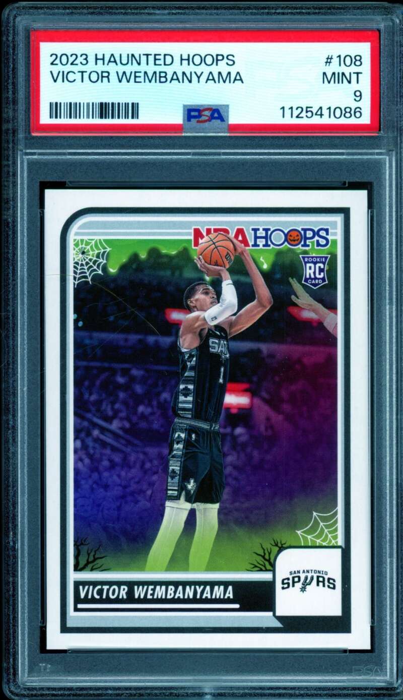 Victor Wembanyama Rookie Card 2023-24 Haunted Hoops #108 PSA 9 Image 1