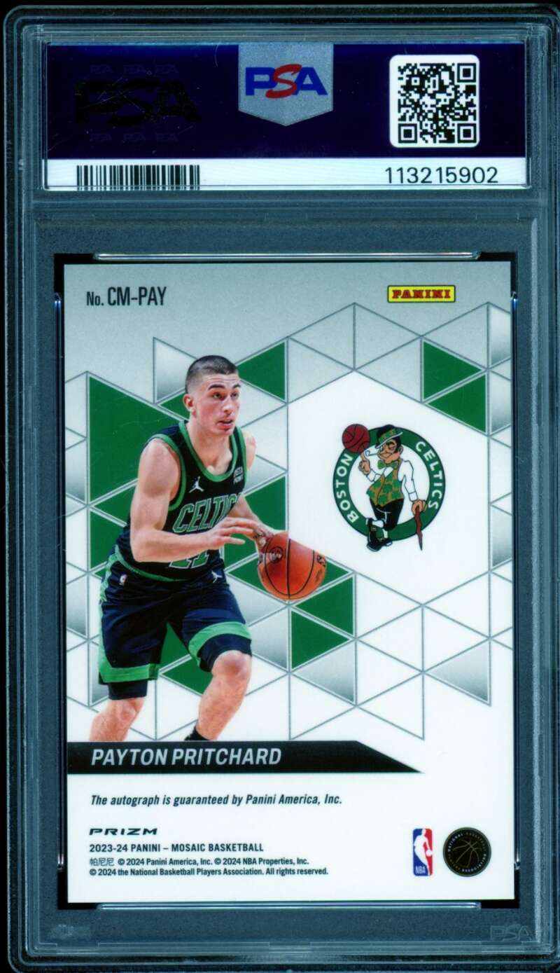 Payton Pritchard Rookie 2023-24 Mosaic Collage Autographs #CMPAY (pop 4) PSA 10 Image 2