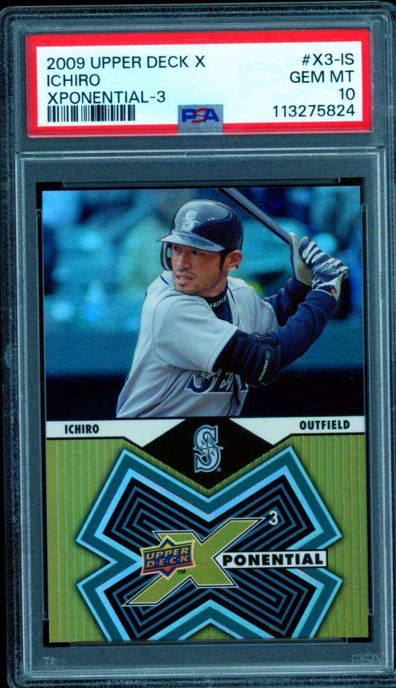 Ichiro Suzuki Card 2009 Upper Deck X #X3-Is (pop 4) PSA 10 Image 1