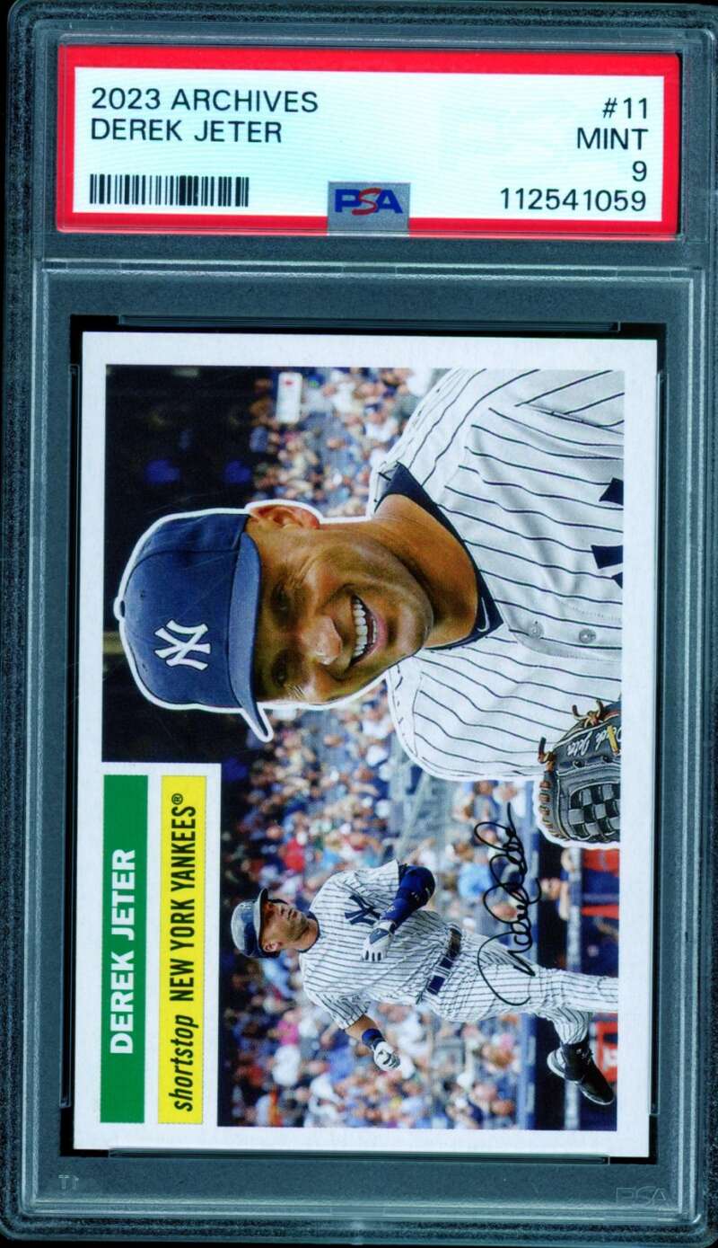 Derek Jeter Card 2023 Topps Archives #11 (pop 3) PSA 9 Image 1