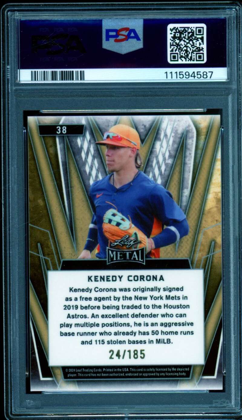 Kenedy Corona Card 2024 Leaf Metal #38 (pop 1) PSA 10 Image 2