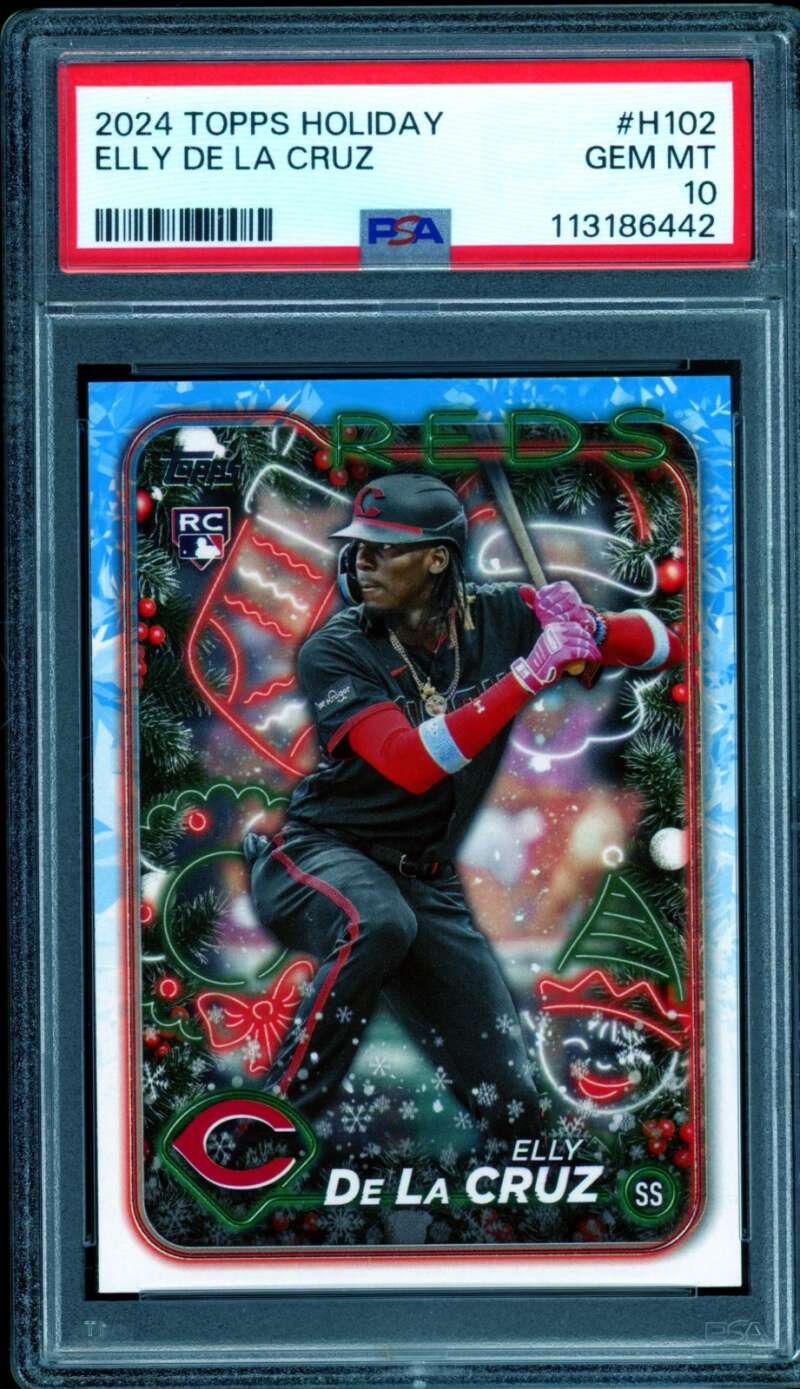 Elly De La Cruz Rookie Card 2024 Topps Holiday #H102 PSA 10 Image 1