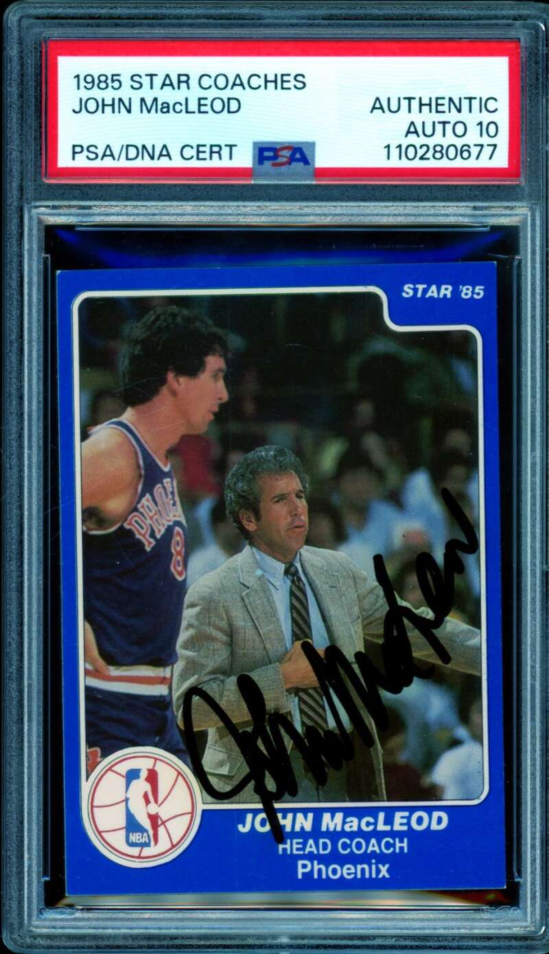 John MacLeod Card 1985-86 Star Coaches Authentic Autograph PSA/DNA 10 Image 1
