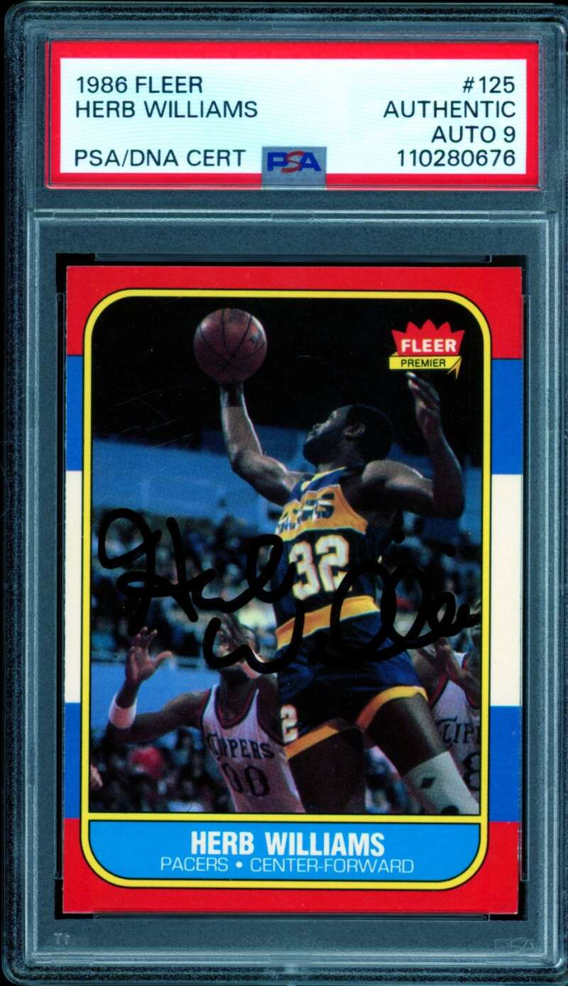 Herb Williams Rookie Card 1986-87 Fleer Authentic Autograph #125 PSA/DNA 9 Image 1