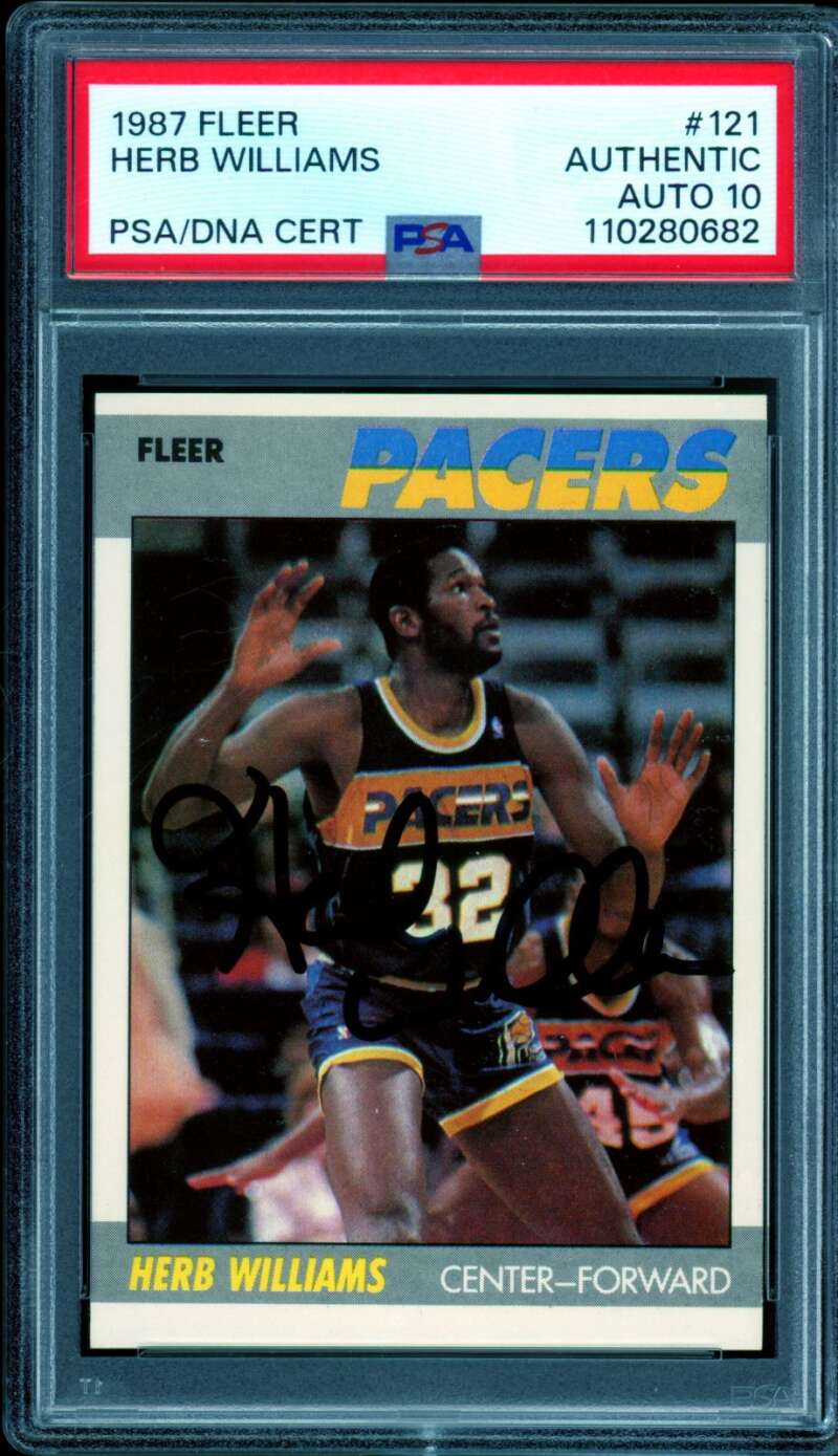 Herb Williams Card 1987-88 Fleer Authentic Autograph #121 PSA/DNA 10 Image 1