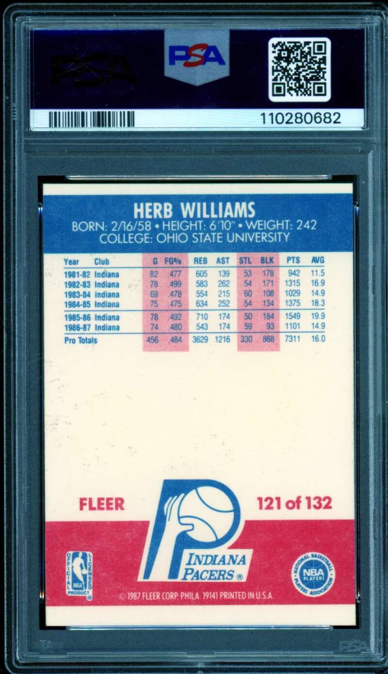 Herb Williams Card 1987-88 Fleer Authentic Autograph #121 PSA/DNA 10 Image 2
