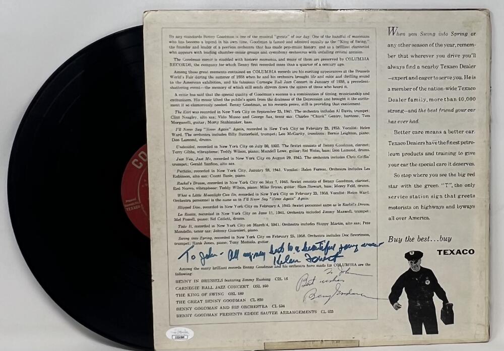 Benny Goodman Autographed Signed Swing Into Spring Album Cover JSA Authentic Image 2