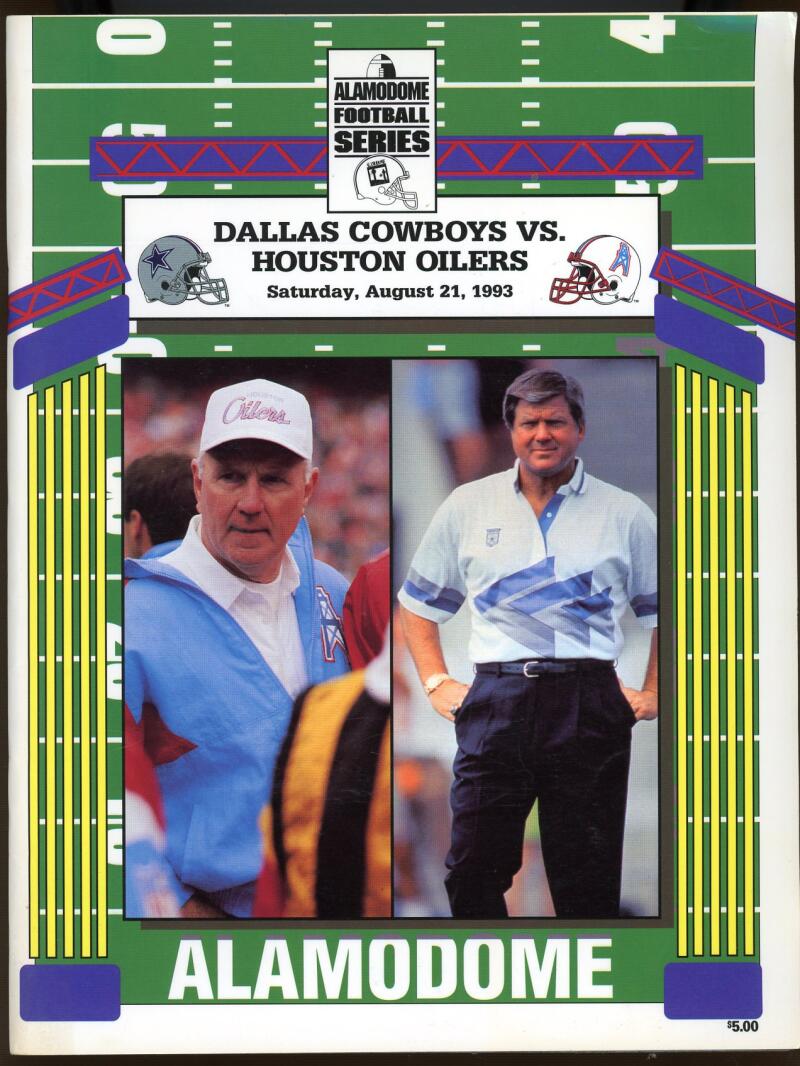 Dallas Cowboys Houston Oilers August 21 1993 Alamodome Program Image 1