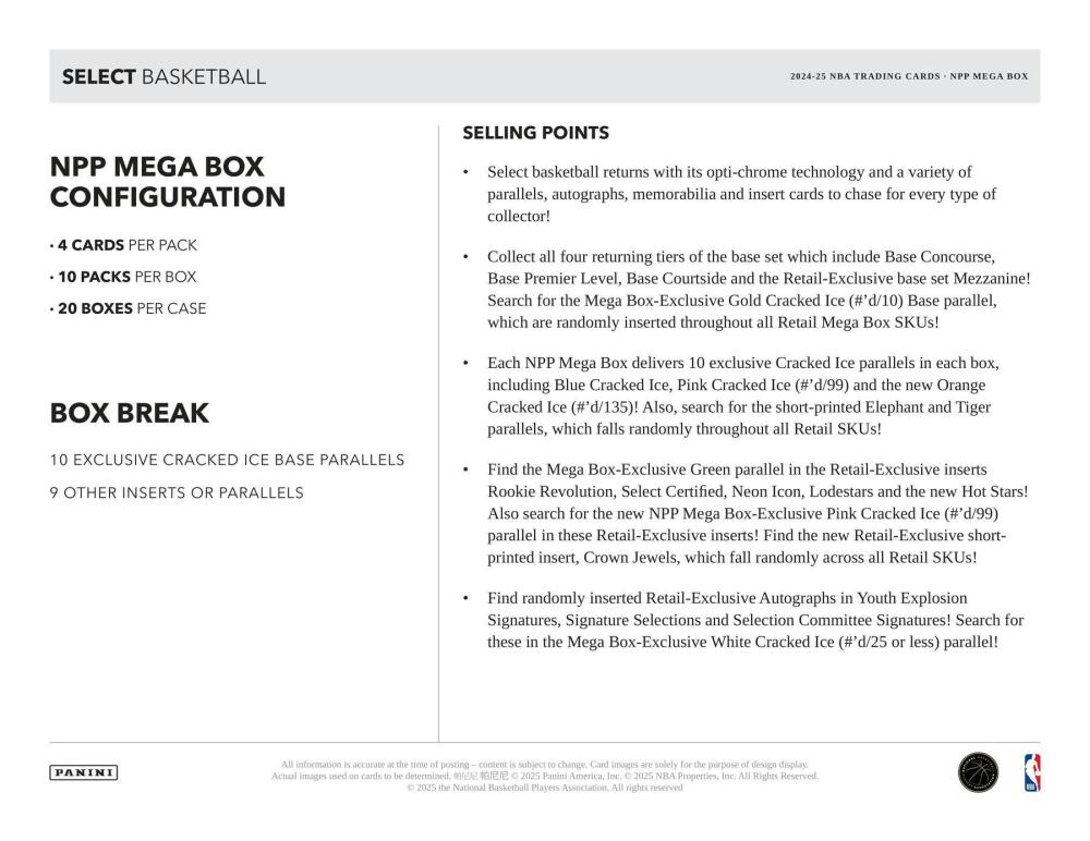 2024-25 Panini Select Basketball Mega Box Image 6