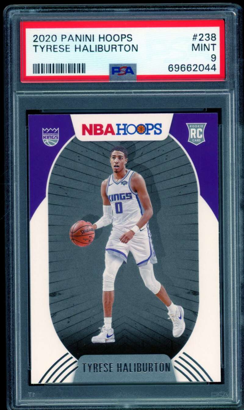 Tyrese Haliburton Rookie Card 2020-21 Panini Hoops #238 PSA 9 Image 1