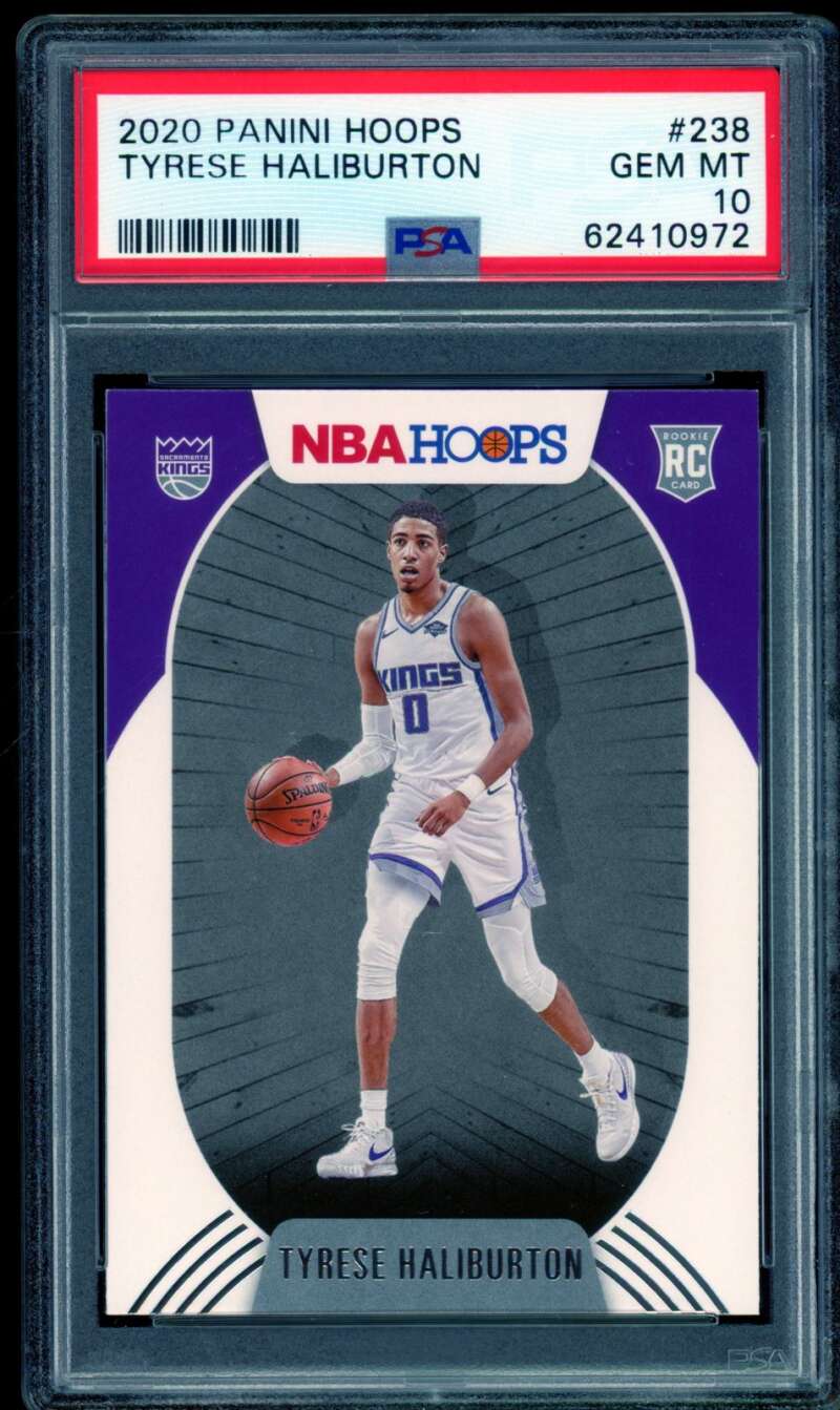 Tyrese Haliburton Rookie Card 2020-21 Panini Hoops #238 PSA 10 Image 1